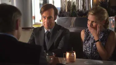 Kim and Jimmy drink Moscow Mules from the hammered copper mugs in Better Call Saul