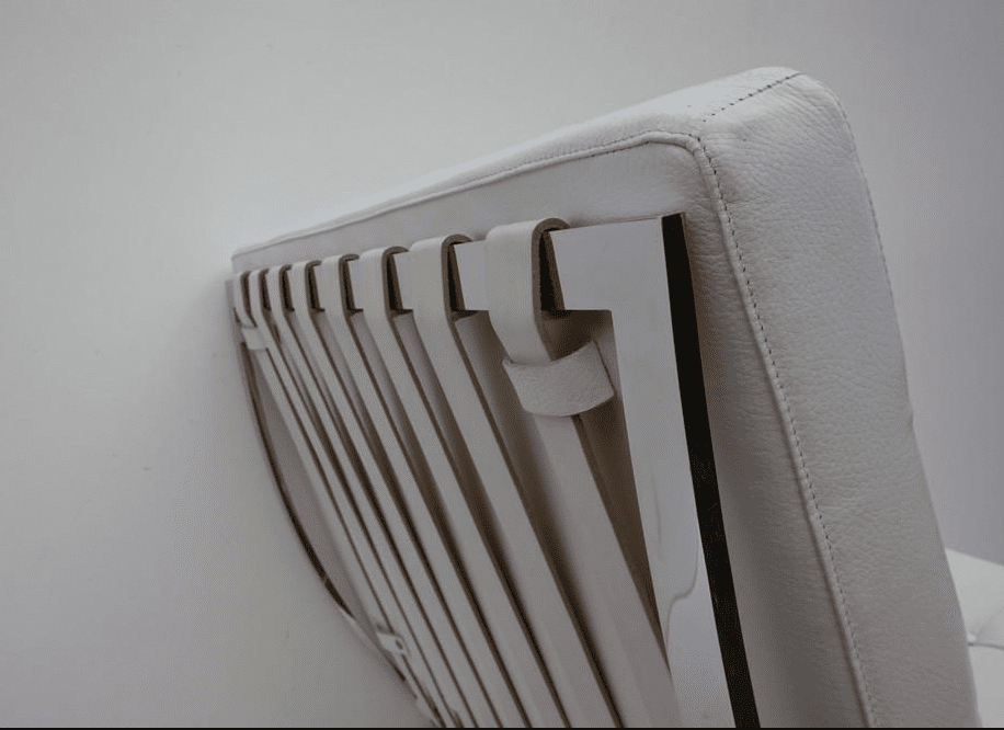 White leather original Barcelona chair available from Pamono
