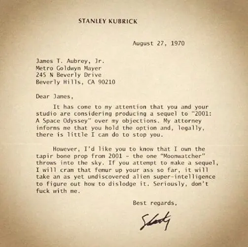 A letter from Kubrick