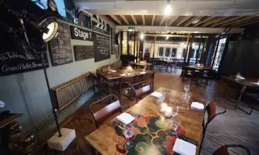 Design and build of Kilver Court’s Stage 1 Restaurant using reclaimed and repurposed film set props.
