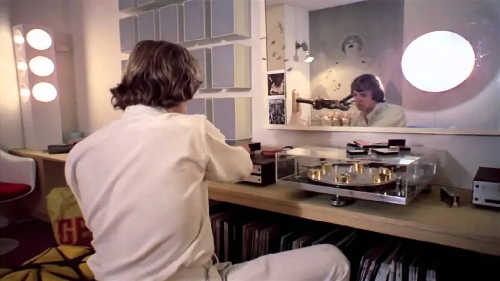 Alex's room with record player and speakers