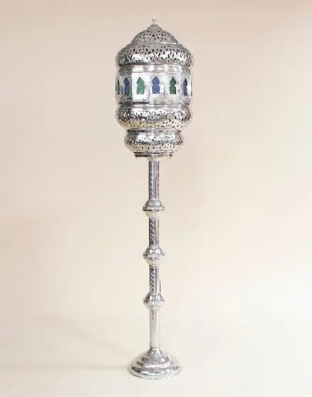 Silver-Moroccan-Floor-Standing-Lamp-–-150-x-30cm-ALLADIN-MSfrom morocaan bazarre.co.uk