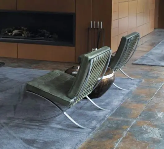 A close up of Bruce Wayne's Barcelona chairs