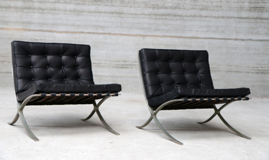 Vintage Barcelona Chairs by Ludwig Mies van der Rohe for Knoll, Set of 2
