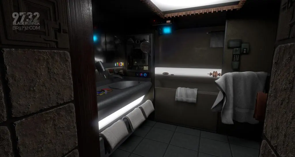 Quentin Lengele blade runner deckard apartment film and furniture bathroom