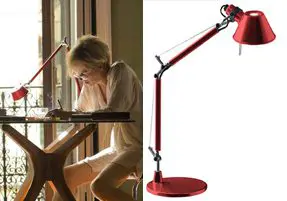Tolomeo Red Desk Lamp by Artemide