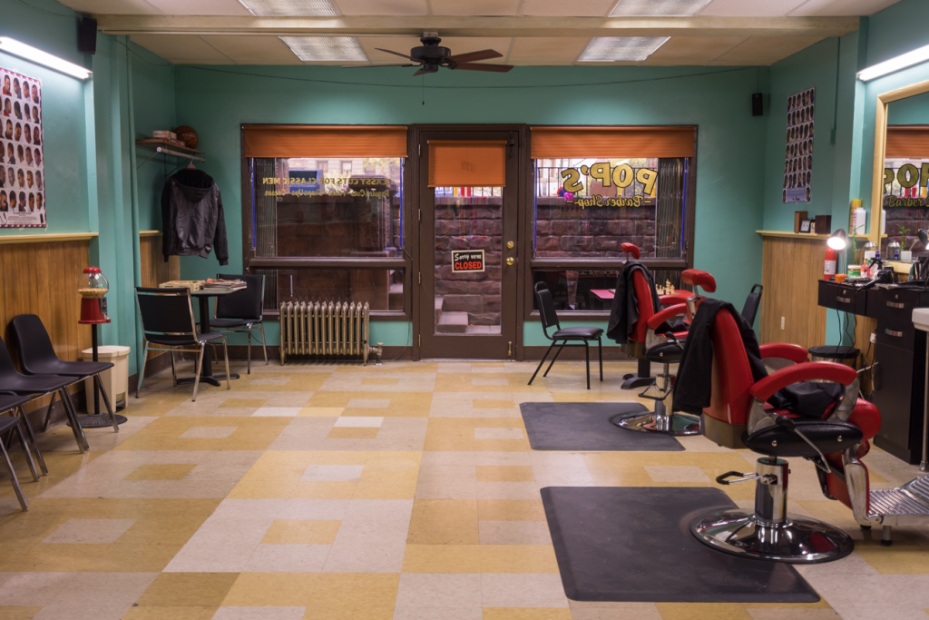 From Luke Cage - Int Pop's Barbershop Loren Weeks, production designer Toni Barton, art director Alison Froling, set decorator Zachary Zirlin, graphic designer + photographer of...