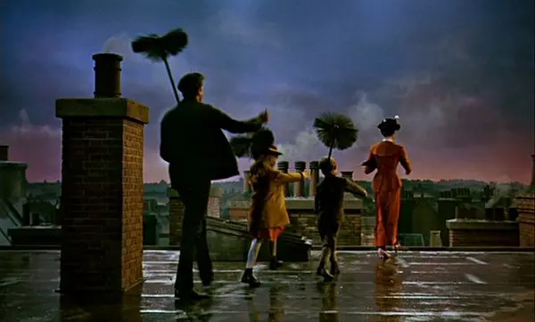 Mary Poppins ropftops in film