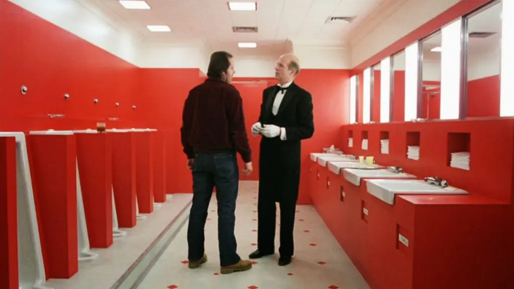 Red bathroom in The Shining's Overlook Hotel