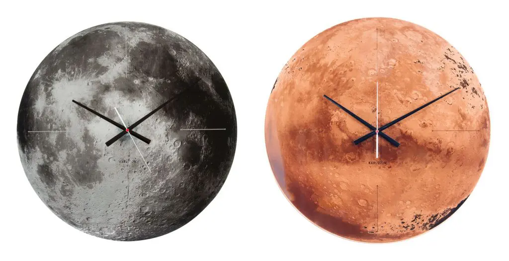 Moon clock and Mars clock, £129 each from dwell
