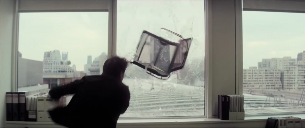 Cruise throws the Eames chair through the window