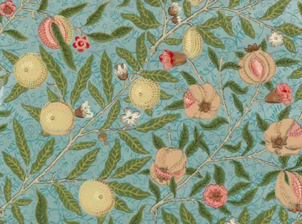 Fruit wallpaper by William Morris (slate/thyme)
