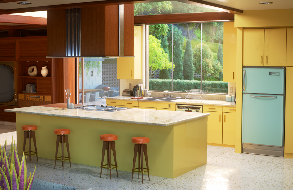 The Parr's family kitchen in Incredibles 2