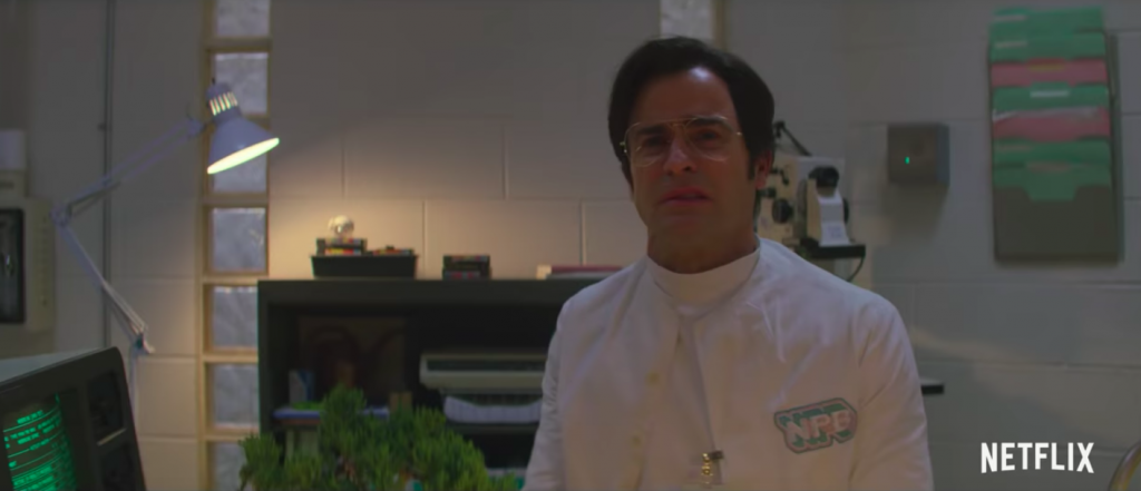 Maniac film set featuring a Luxo L1 task lamp on the right