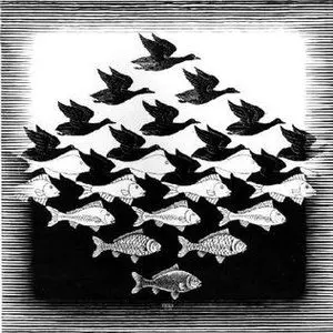 Escher’s Sky and Water (1938)