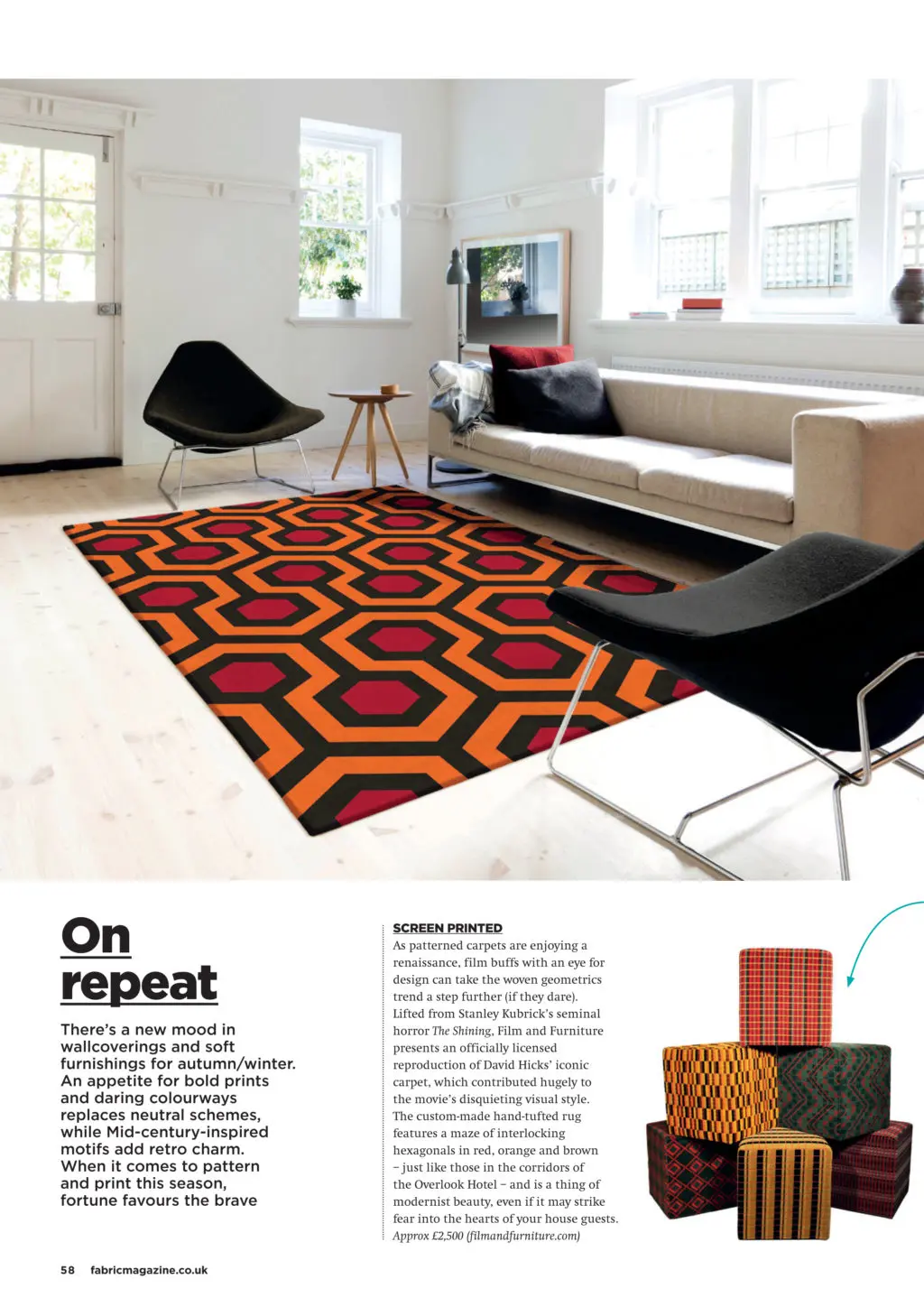 fabric magazine spread the shining carpet