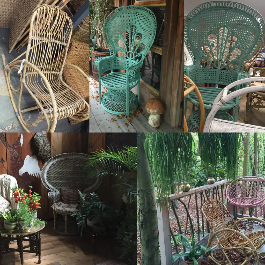 A variety of cane chairs were used in the Mama Casa filmset