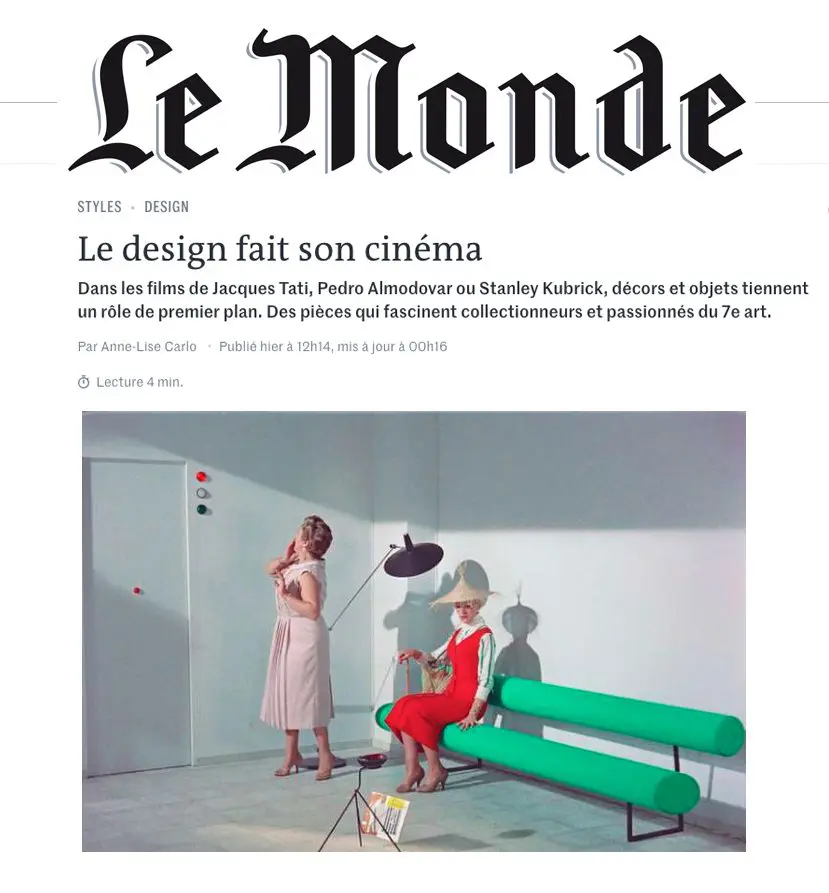 Le Monde article on Film and Furniture