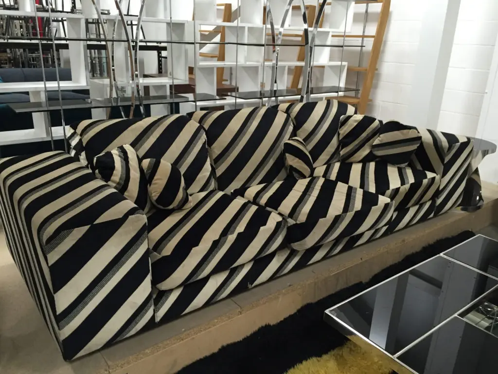 The sofa prop used in Rocketman's private plane scene