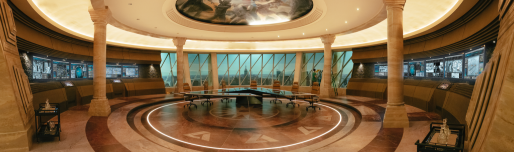 Vought Boardroom in The Boys, designed by Production Designer David Blass