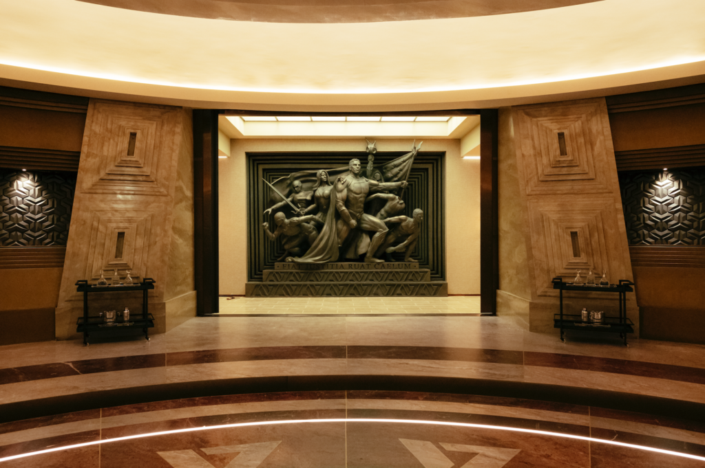 Vought Boardroom in The Boys, designed by Production Designer David Blass