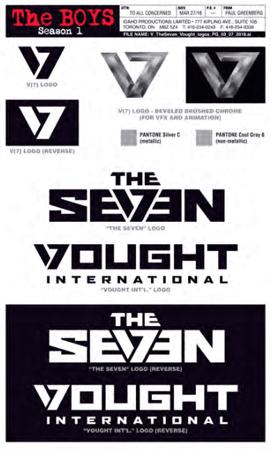 Vought logos for The Boys by David Blass