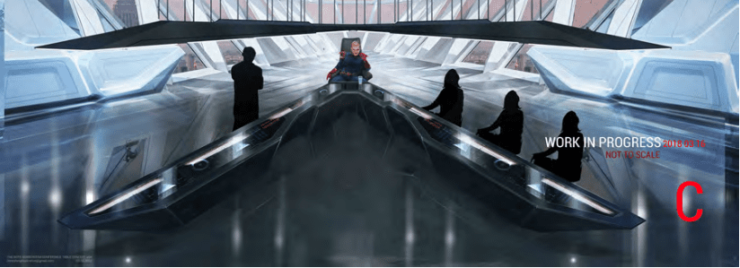 The Boys conference room designs by Production Designer David Blass