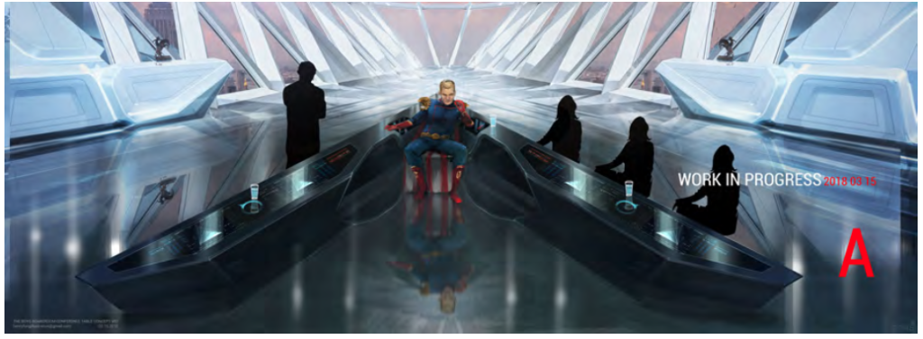 The Boys conference room designs by Production Designer David Blass