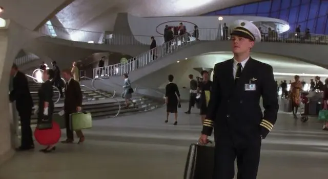 Leonardo DiCaprio in Catch Me If You Can in the TWA Flight Centre