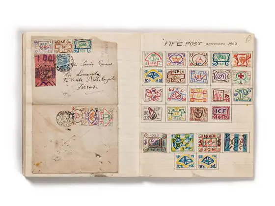 Alexander Girard stamp designs for his imaginary "Republic of Fife"