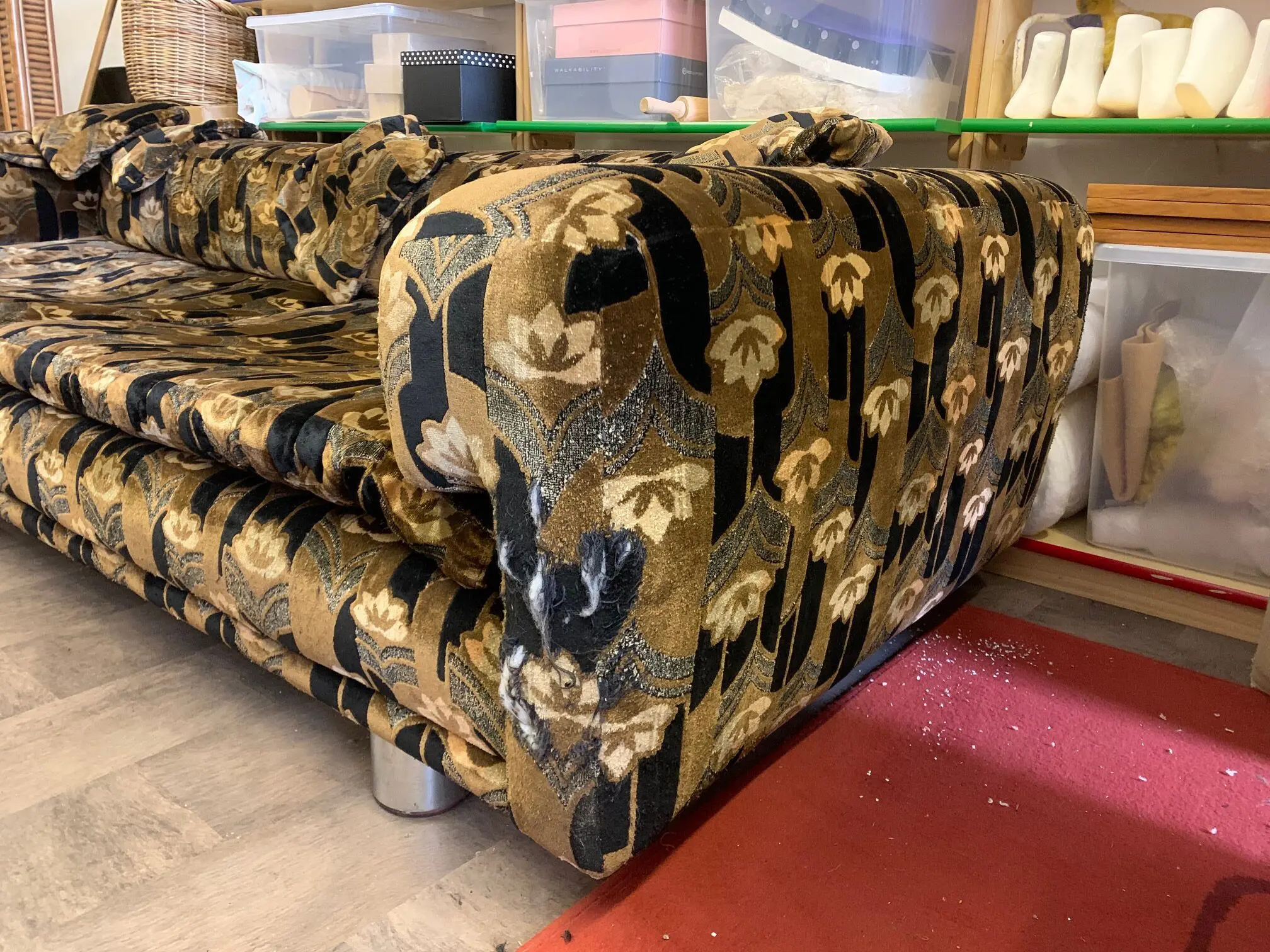 Howard Keith Diplomat sofas x 2, lotus flower original fabric, vintage