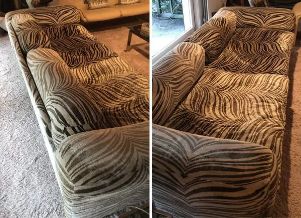 Howard Keith Diplomat sofa, zebra print, 1970s, vintage