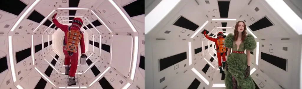 Left: Kubrick's 2001: A Space Odyssey. Right: The Exquisite Gucci Campaign