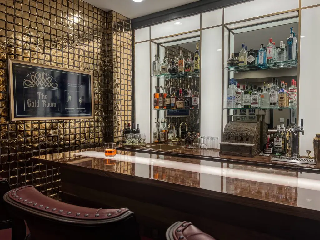 The Veltz homage to the Overlook Hotel's Gold Room Bar