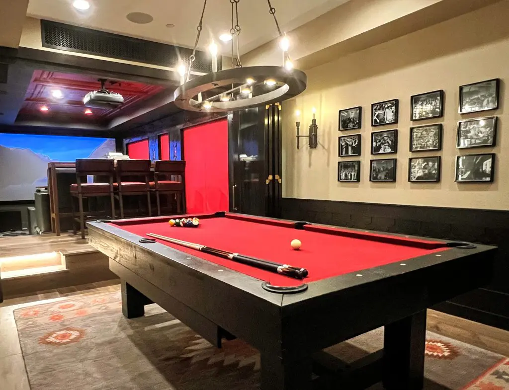 The billiards area of the Veltz recreating the overlook hotel