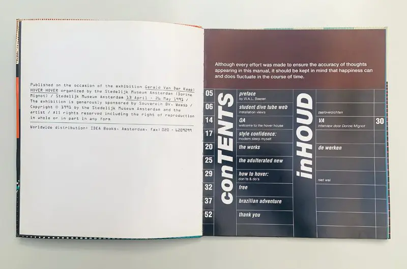 Gerald van der Kaap : Hover Hover – A Manual, 1991 Stedelijk Museum