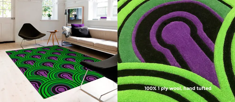Room 237 area RUG in 1 PLY WOOL