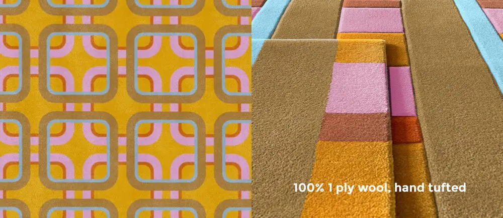 Gold Room wall-to-wall CARPET in 1 PLY WOOL or PRINTED NYLON