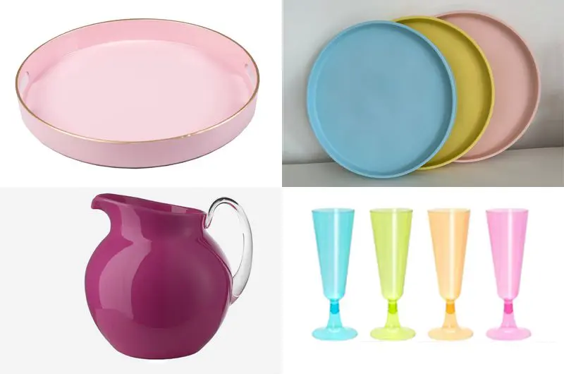 pink tray glasses jug barbie 800530