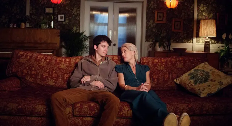 Otis and Jean on the sofa in Sex Education