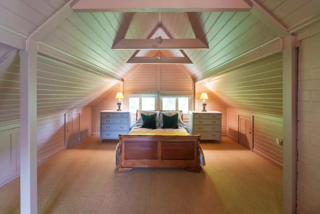 The top floor bedroom in the real Chalet house used for the filming of Sex Education