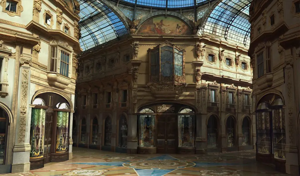 Concept art for Wonka's Galeries Gourmet