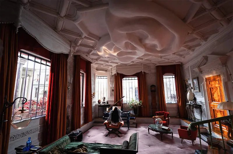 Dreamlike decorative plaster ceiling film sets of Poor Things