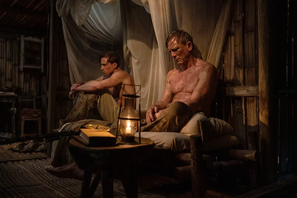 daniel craig in the hut in ecuador jungle