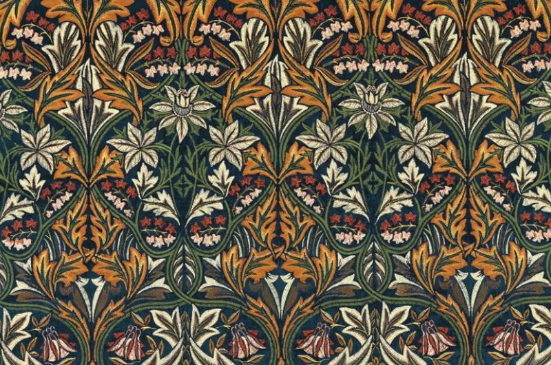 morris and co bluebell emroidery fabric