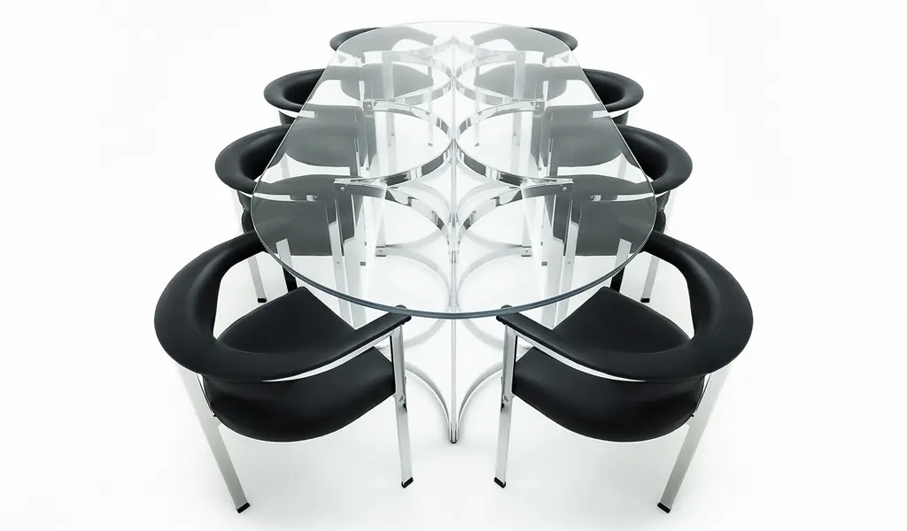 glass and chrome table and chairs