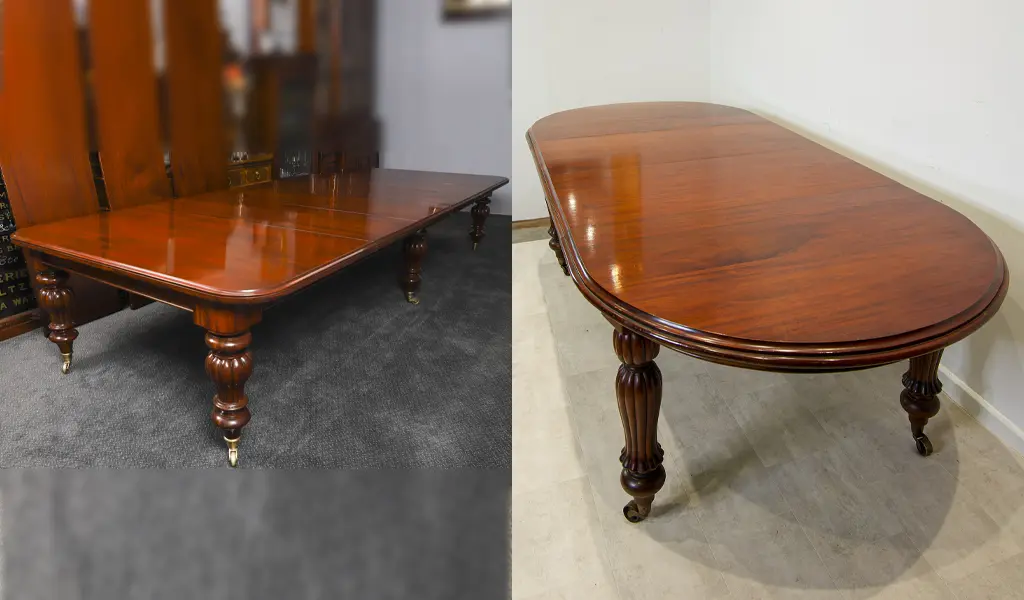 Vintage mahogany extendable dining tables