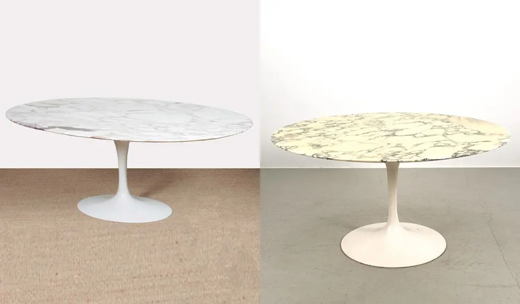 You'll find a large selection of vintage original Saarinen Tulip tables on Vinterior