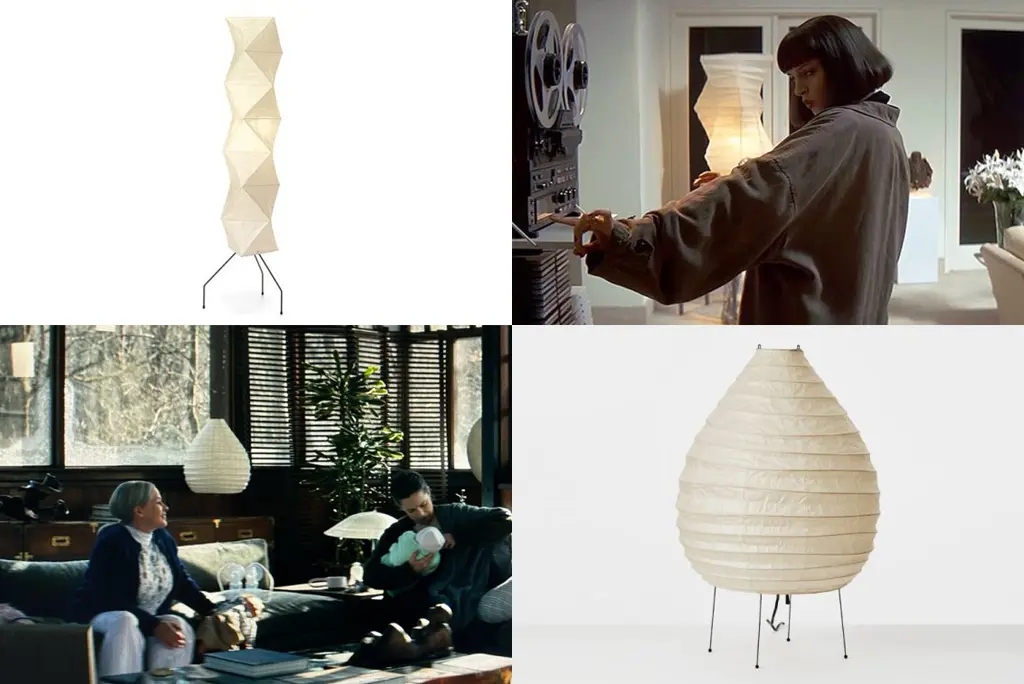 Akari light sculptures by Noguchi. Top Right: Pulp Fiction. Bottom Left: Severance