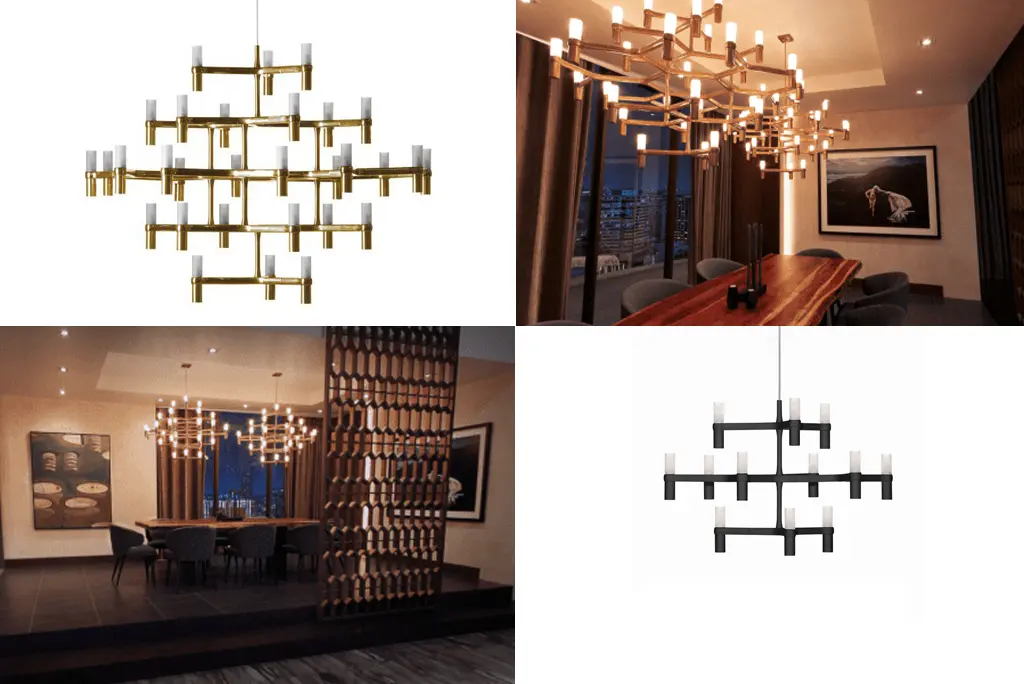 Crown Chandeliers by Nemo in Christian Grey's penthouse